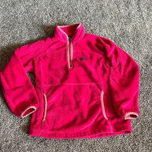 Girls Patagonia quarter zip funny sweater size S-8. Great condition
